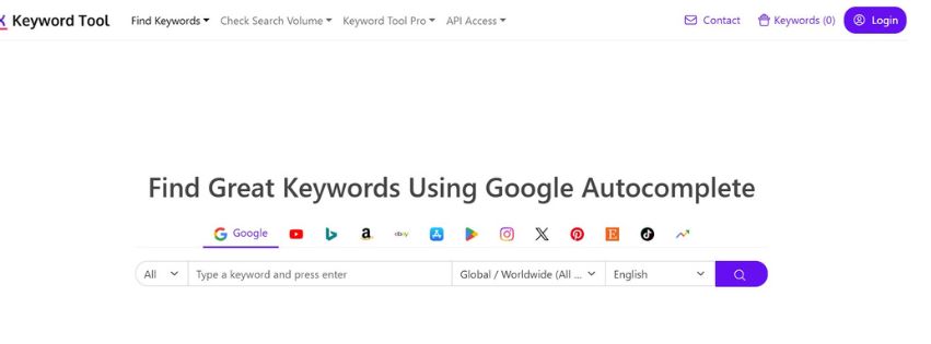 keyword tool io- keyword research tool