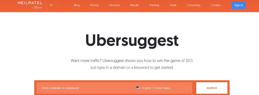ubersuggest- keyword research tool